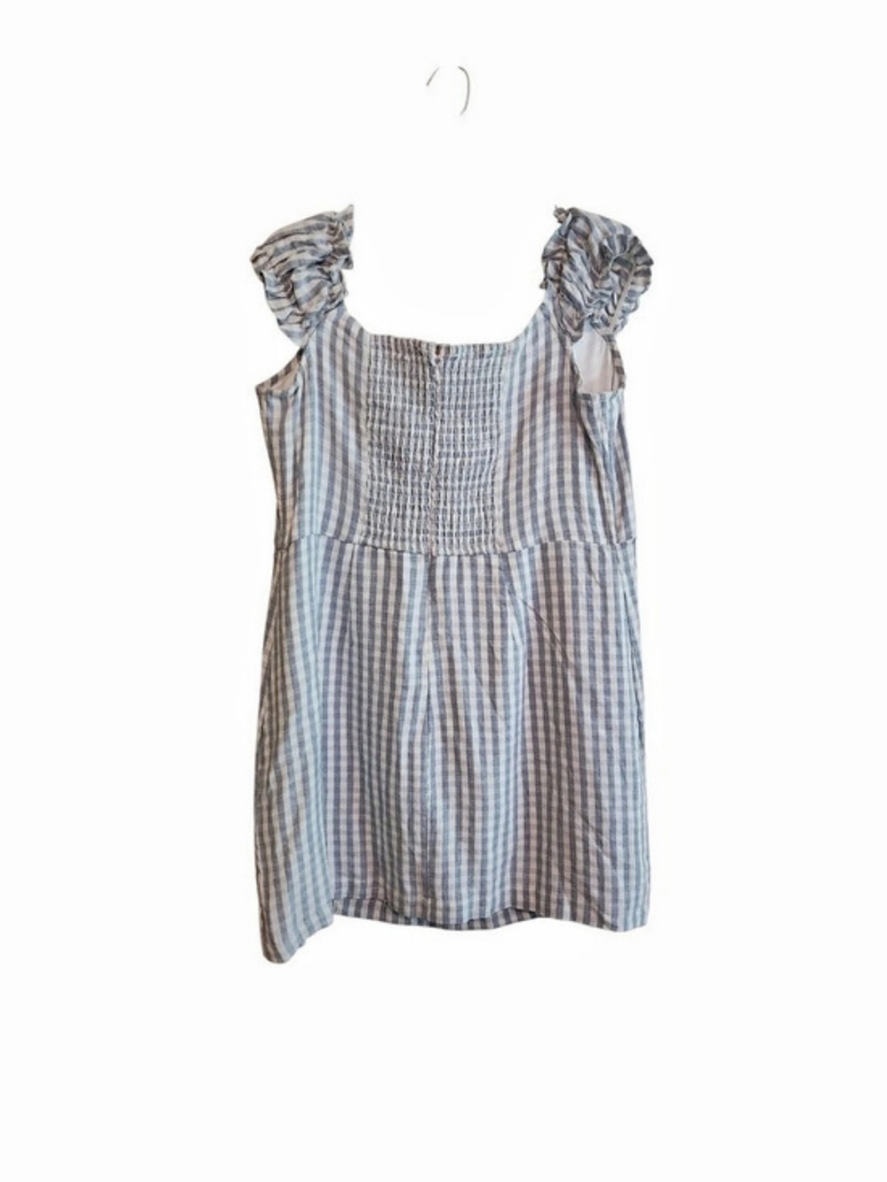 NWT Abercrombie And Fitch Blue And White Gingham Dress Ruffled Straps